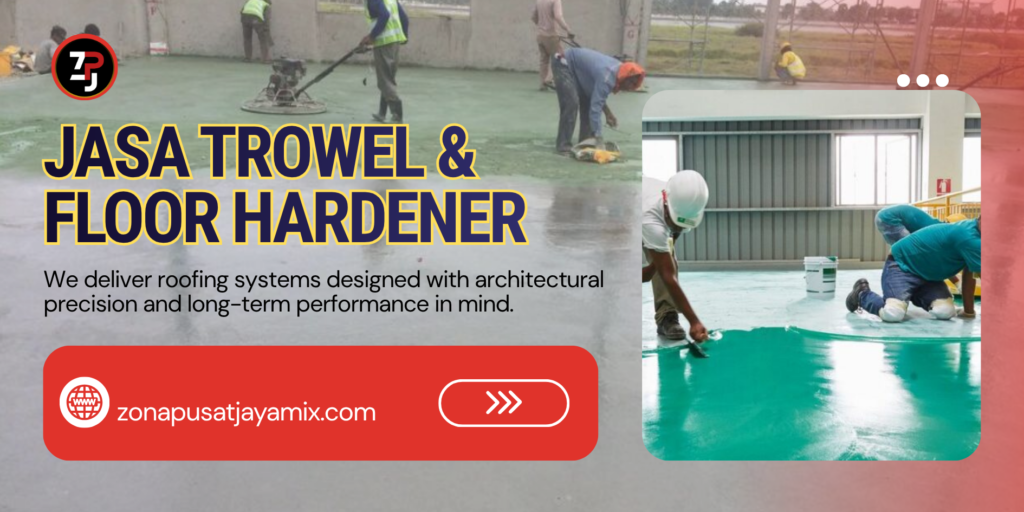 Jasa Trowel & Floor Hardener, Epoxy, Grinding, Cutting Beton, Bekisting.