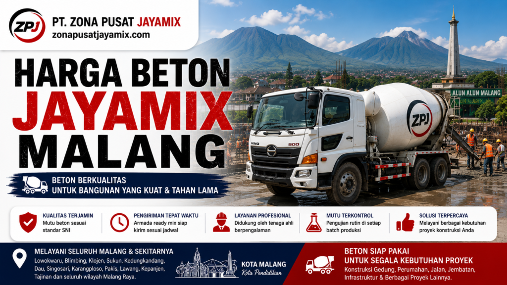 Harga Beton Jayamix Malang Terbaru 2026 | Ready Mix, Minimix & Sewa Pompa Beton